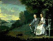 unknow artist Portrait of Sir Francis and Lady Dashwood at West Wycombe Park Spain oil painting artist